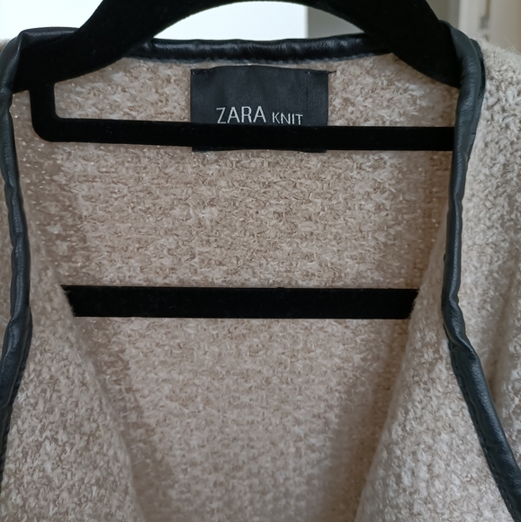 Zara Oversized Cardi with Leather look trims - Picture 4 of 6